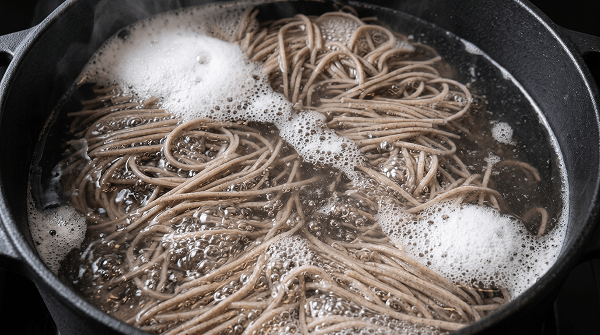 蕎麦を切る職人
